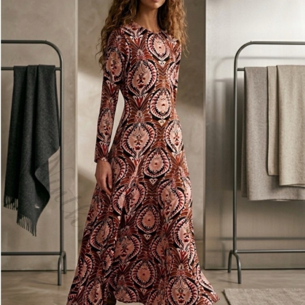 FARM Rio Pineapple Jewelry Long Sleeve Maxi Dress Women’s Large - Picture 6 of 9